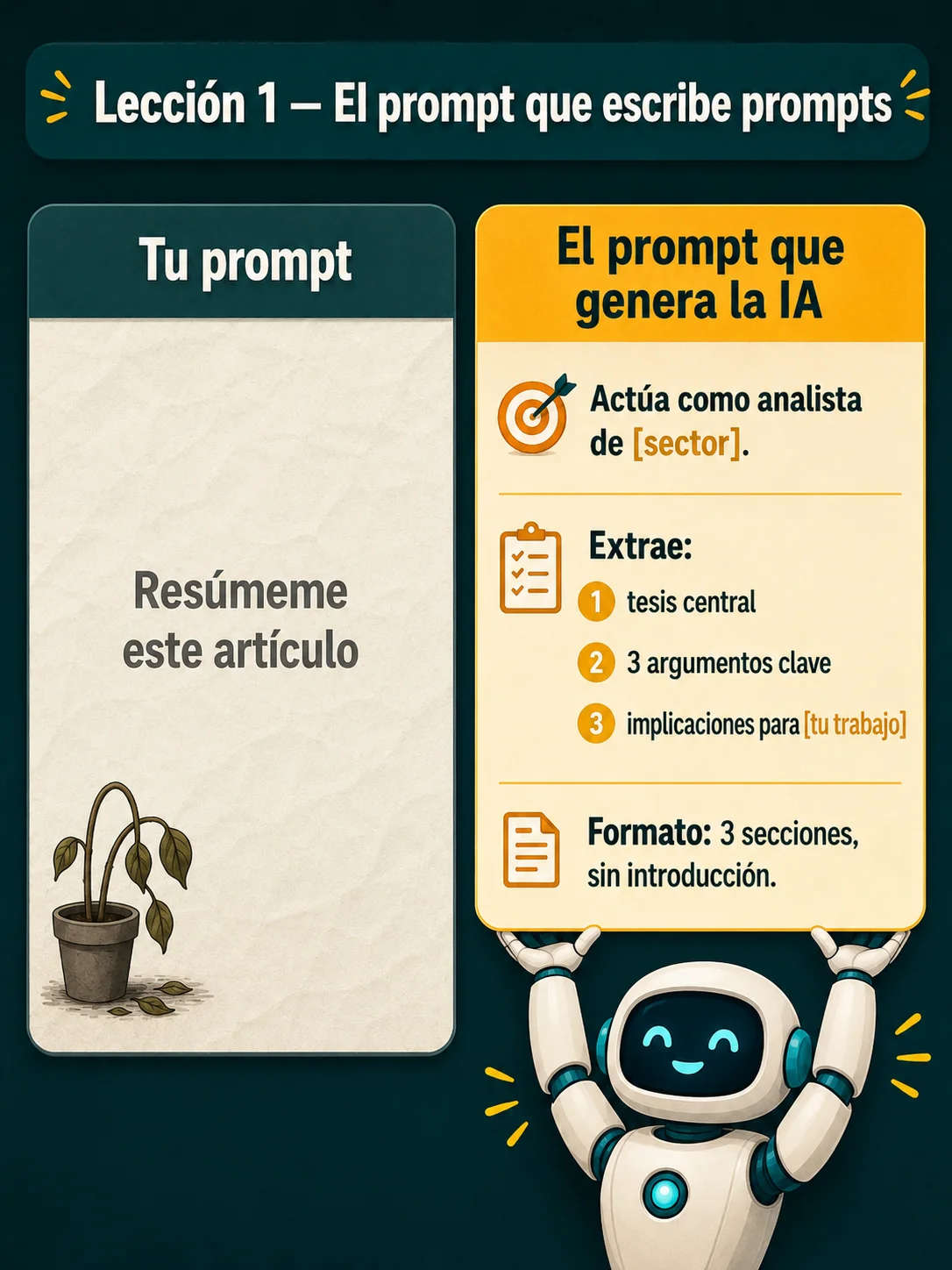 Comparativa: prompt manual